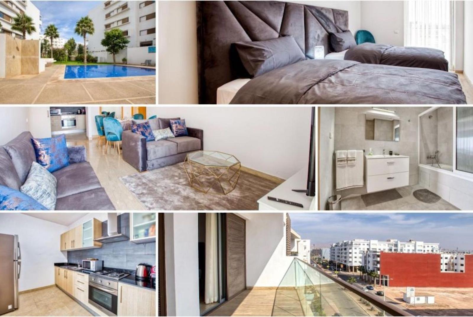 Luxury Apartment 100Sqm With Pool Near Beach Wifi Unlimited With Optical Fiber Agadir Exterior photo